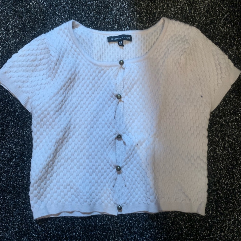 Cream button up shirt by Kendall and Kylie